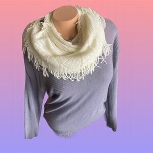 Elegant Ivory cowl neck Scarf